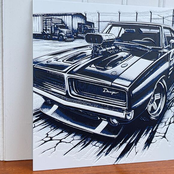 Dodge Charger Wall Art, Wall Art, Hueforge Art Print, Texture… - Picture 4 of 10